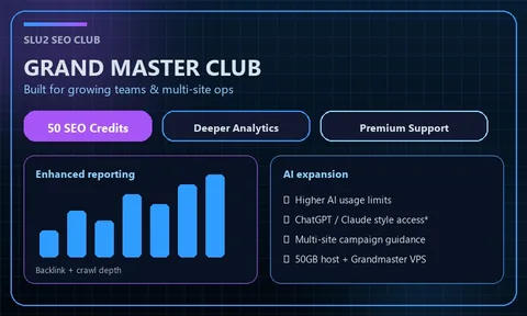 Grand Master Club plan card with a bar chart